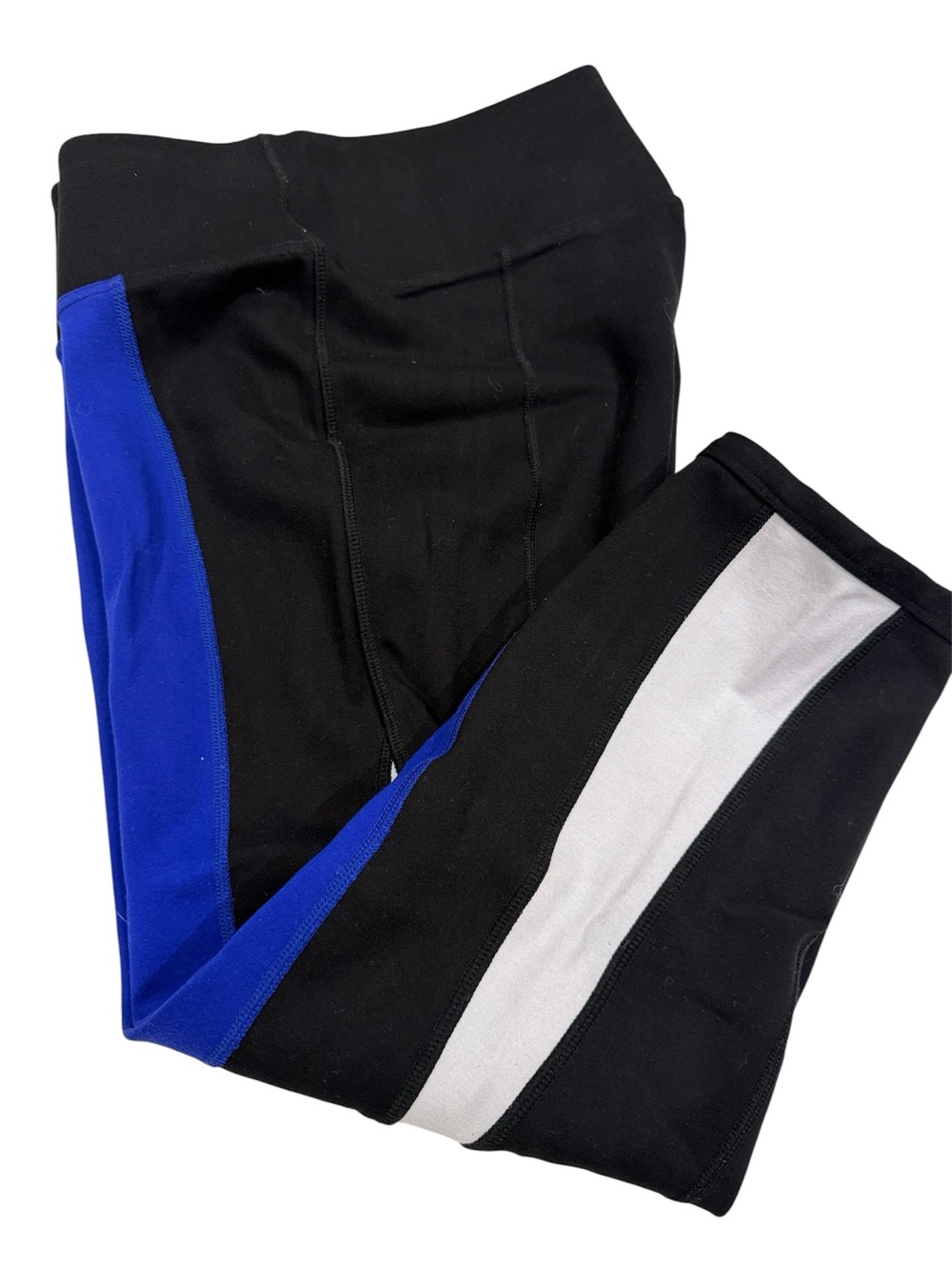 Black Capri with Blue & White Side Panels